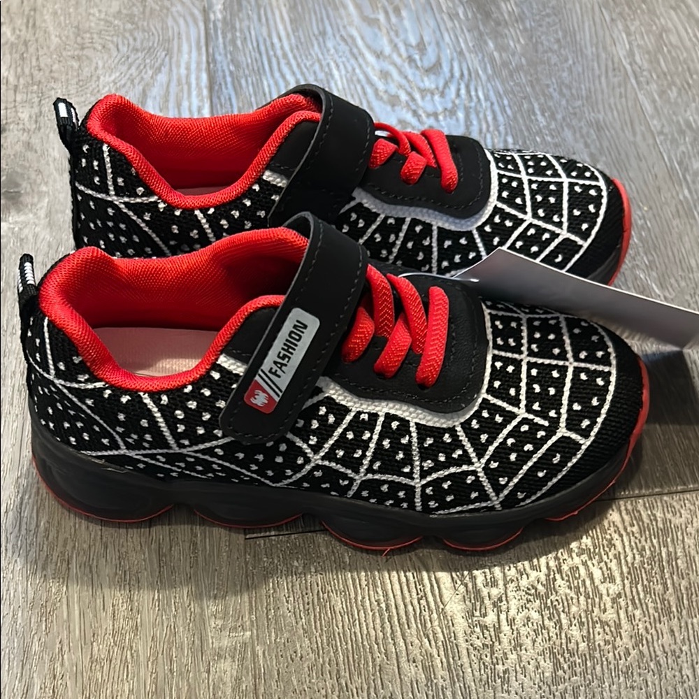 Kids Black and Red Sneakers